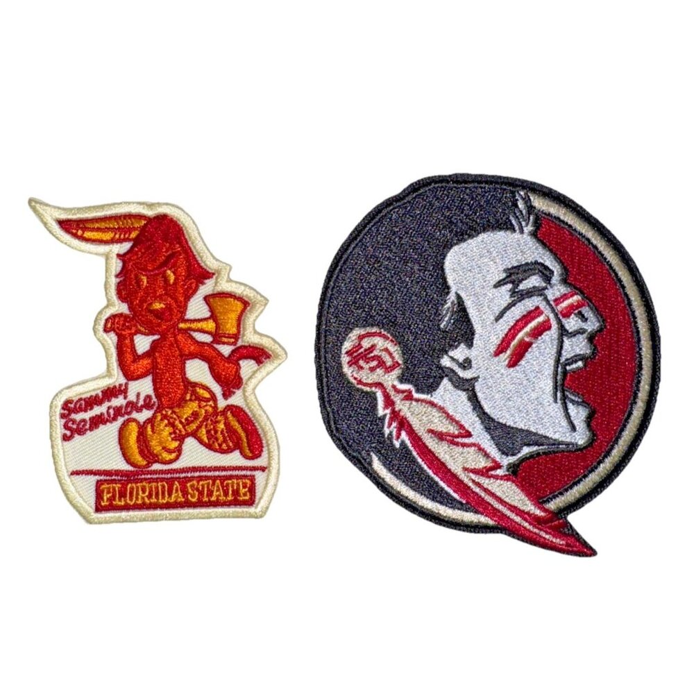 (2) FSU Florida State Seminoles Logo Embroidered 3in Iron / Sew-On Patch